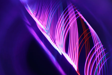 abstract light speed motion blur on the black background, technology background