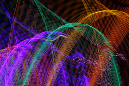 Abstract background. Yellow - blue palette. Raster fractal graphics.