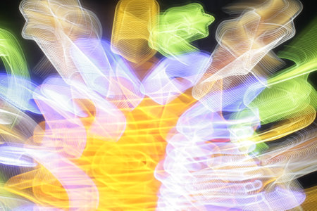 abstract background of the colorful lights of the night city, defocused