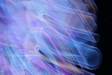 abstract background with colored lines and bokeh effect, computer generated images