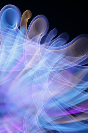 abstract background with blue and purple lines and bokeh effect