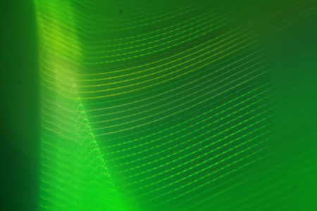 Application of comprehensive background light effects. Curved lines in green.