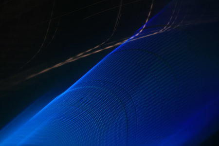 abstract blue background with some smooth lines in it (close up)の写真素材