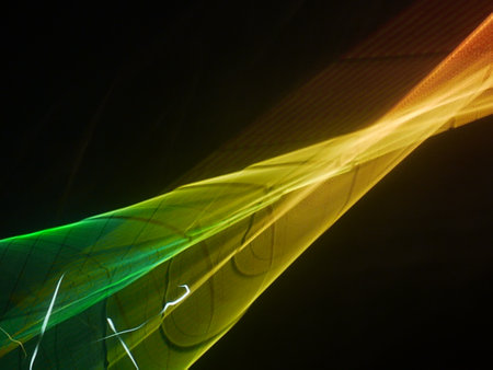Abstract multicolored lines on a black background. Texture for design