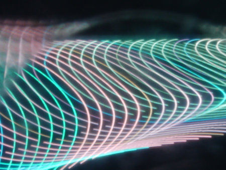 abstract background of the colored lines and blurred bokeh lights