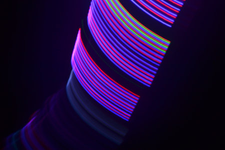 speed concept of sound in the dark with colorful lights (lights)