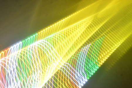 abstract background of colored lines with bokeh defocused lights