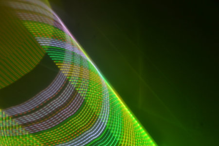 abstract background with motion blurred dots and lines. Colorful neon lights.