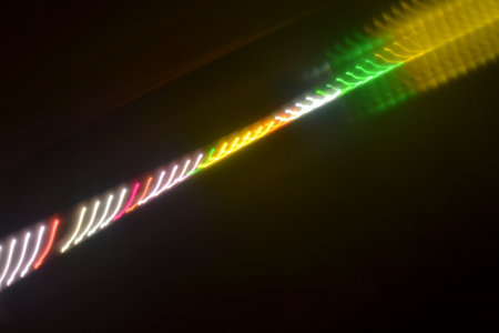 abstract light speed motion blur effect on the black background with copy space