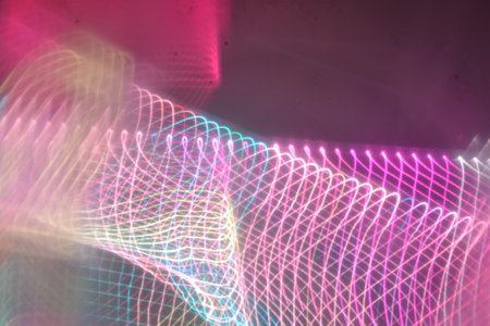 abstract background of the colorful lines and blur bokeh lights