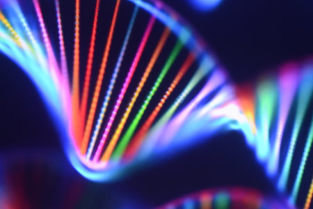 abstract background of colored lines with bokeh defocused lights