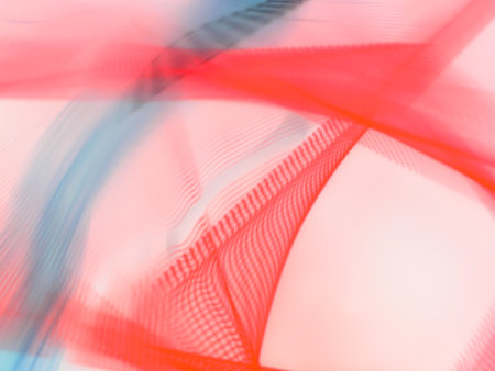 abstract background with red and blue wavy lines and blur effect