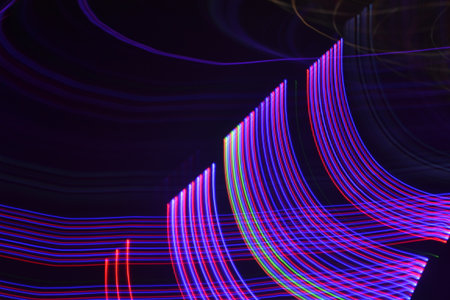 abstract background of the colored strips in the form of a wave