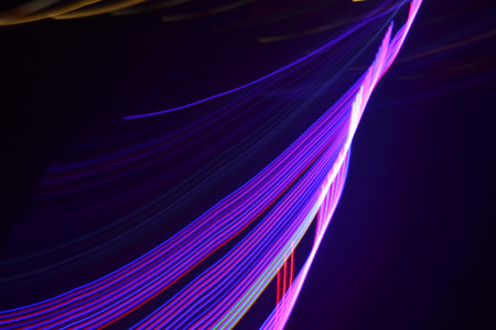 speed concept of light in the dark with moving fast speed lines.の写真素材