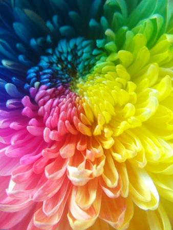 Colorful chrysanthemum background, macro photo of flowersの写真素材