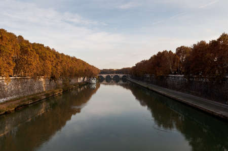 Tiber river in Romeの写真素材