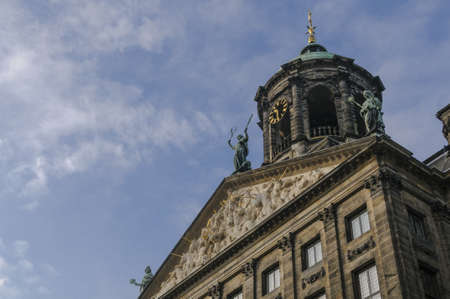 Top of the Royal Palace  Koninklijk Paleis  of Amsterdam, Netherlandsのeditorial素材