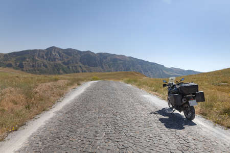 Motobike travel on roadの写真素材