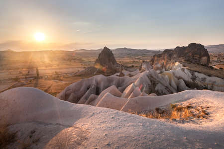 rock formations in cappadocia turkeyの写真素材
