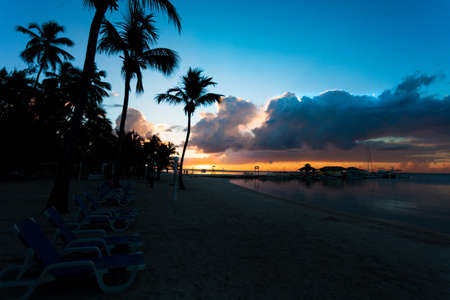 Sunset sea beach backgroundの写真素材