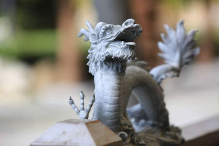 Stone statue of dragonの写真素材