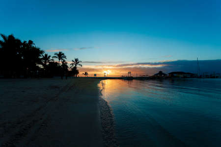 Sunset sea beach backgroundの写真素材