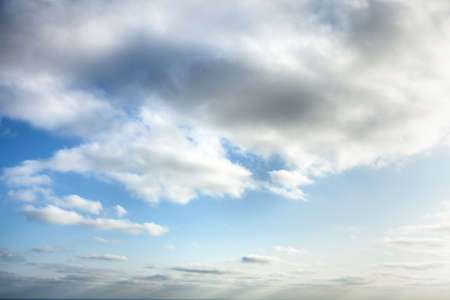 Blue beautyful sky with white cloudsの写真素材