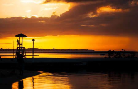Beatyful natural night sea tropical lanscapeの写真素材