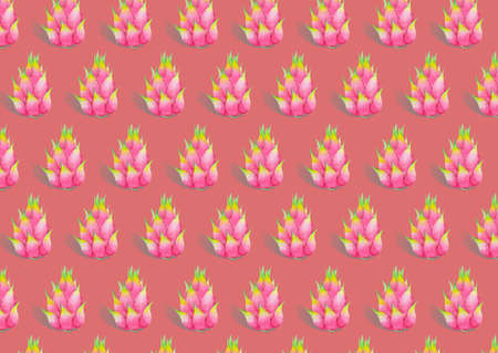 Collection of beautiful exotic fruits in the form of a pattern backgroundの写真素材
