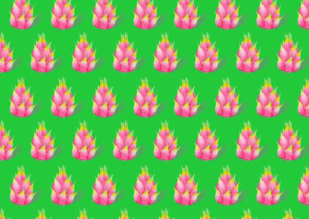 Collection of beautiful exotic fruits in the form of a pattern backgroundの写真素材