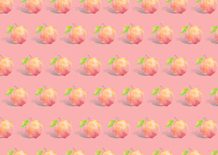 Collection of beautiful exotic fruits in the form of a pattern backgroundの写真素材
