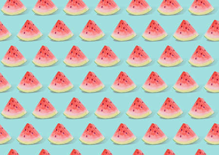 Collection of beautiful exotic fruits in the form of a pattern backgroundの写真素材
