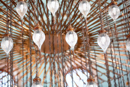 Arabic lamp and ornaments in the interior. Moroccan interior.の写真素材