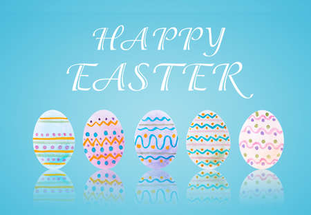 Happy easter egg illustration on backgroundの写真素材