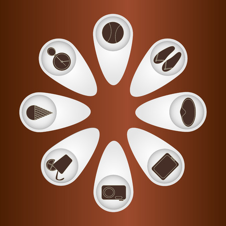 8 vacation iconsのイラスト素材
