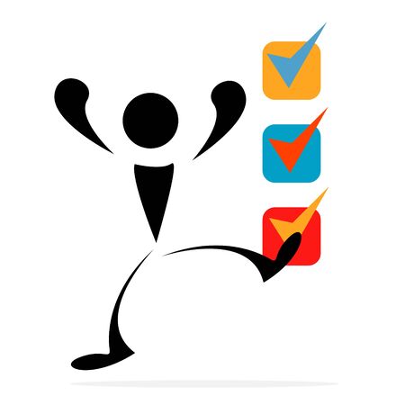 Human with a check markのイラスト素材