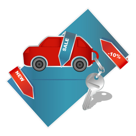 the FOB with the car key and stickersのイラスト素材