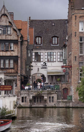 Canal in Bruges, Belgiumのeditorial素材