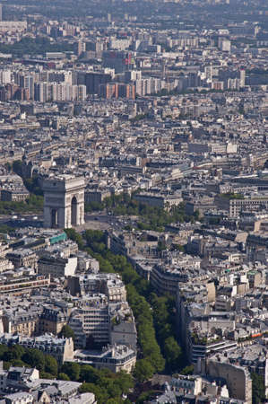 The city of Paris taken from the Eiffel Tower, France.の写真素材