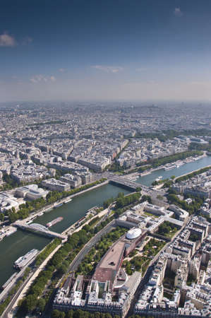 The city of Paris taken from the Eiffel Tower, France.の写真素材
