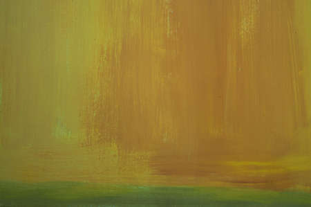 Wall in orange and green, with noticeable brush marks の写真素材