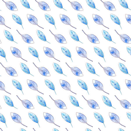 Hand drawn watercolor winter seamless pattern with plant. Botanic illustration.の写真素材