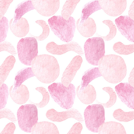 Hand drawn watercolor seamless pattern witn abstract elements.の写真素材