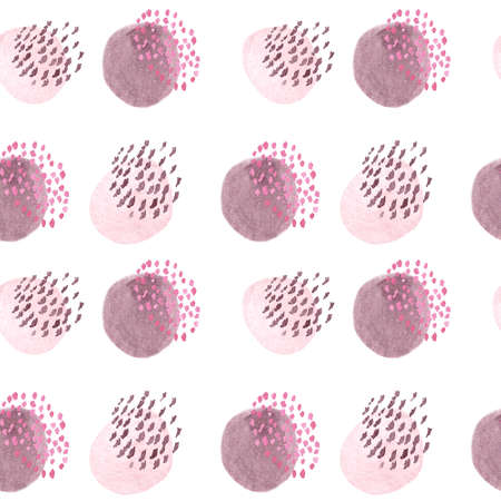 Hand drawn watercolor seamless pattern witn abstract elements.の写真素材