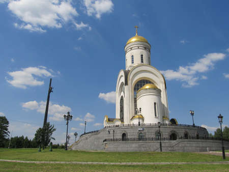 Russia, Moscow  Temple of St  George and Victory Monument on Poklonnaya Hill のeditorial素材