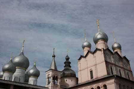 Russia, Rostov  Cupolas and domes of the Rostov Kremlin  