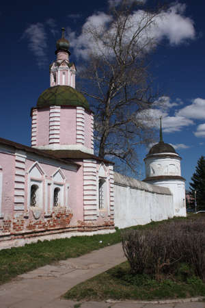 The walls and towers of the monastery Rizopolozhensky  Russia, Vladimir region, Suzdal  Golden Ring...