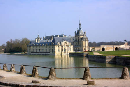 Small Chantilly castle on the outskirts of Paris  Franceのeditorial素材