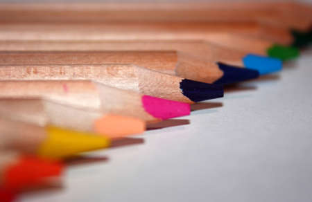 Colored pencils  Several sharpened colored pencils for drawingの写真素材