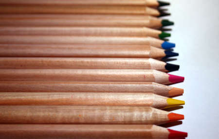 Colored pencils  Several sharpened colored pencils for drawingの写真素材